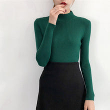 Load image into Gallery viewer, Red Beige Khaki Coffee Green Gray Black Brown Slim Turtleneck Sweater for Women Basic Pullovers Lady's Sweater Female Jumper