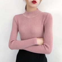 Load image into Gallery viewer, Red Beige Khaki Coffee Green Gray Black Brown Slim Turtleneck Sweater for Women Basic Pullovers Lady's Sweater Female Jumper