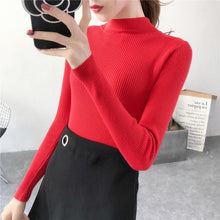 Load image into Gallery viewer, Red Beige Khaki Coffee Green Gray Black Brown Slim Turtleneck Sweater for Women Basic Pullovers Lady's Sweater Female Jumper